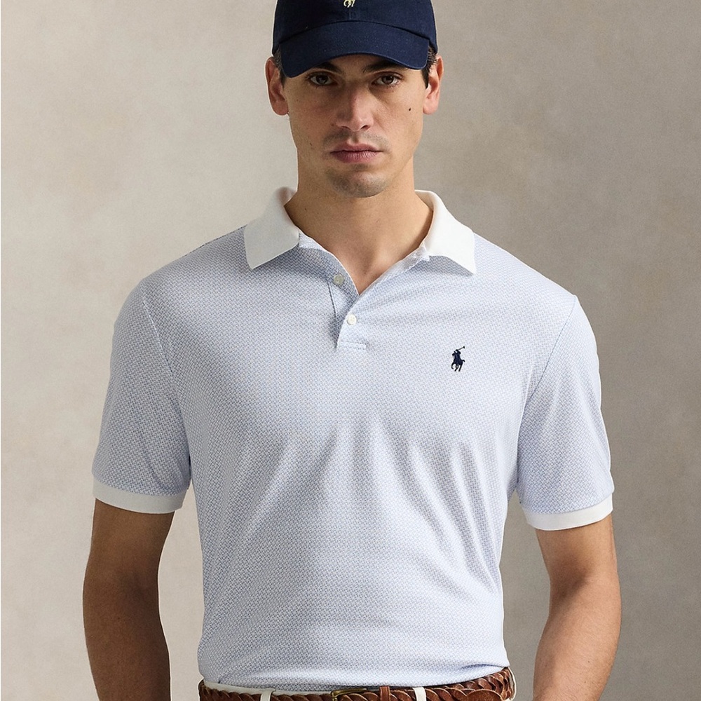Polo by Ralph Lauren Blue and White Classic Polo Shirt